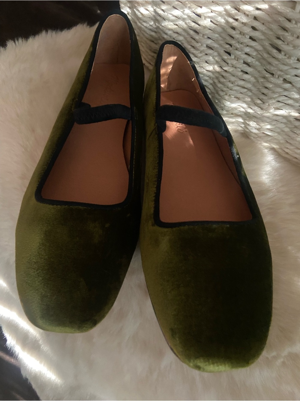 Madewell Greta Ballet Flat In Rich Green Velvet. NWT 💚 - Picture 3 of 12